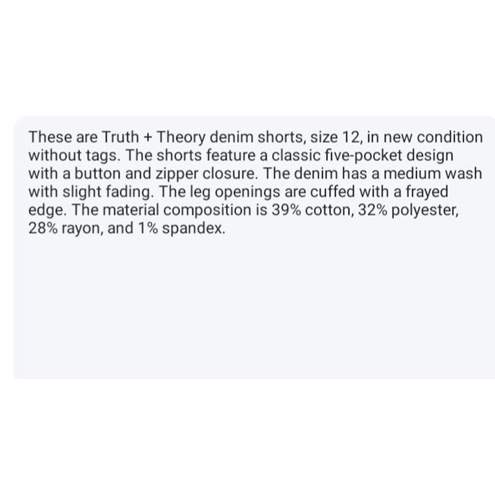🌷NWOT Women's Truth + Theory Denim Shorts Size 12 Blue - Picture 8 of 9